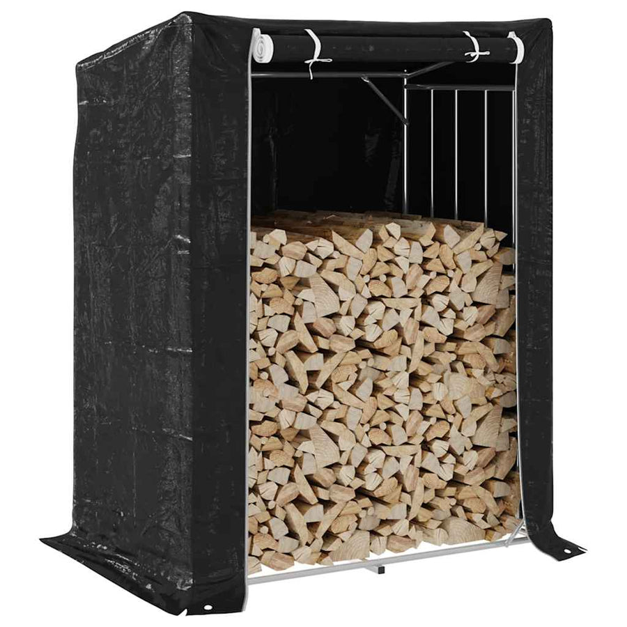 Haardhoutrek Met Regenhoes Gegalvaniseerd Staal 150 x 100 x 200 cm