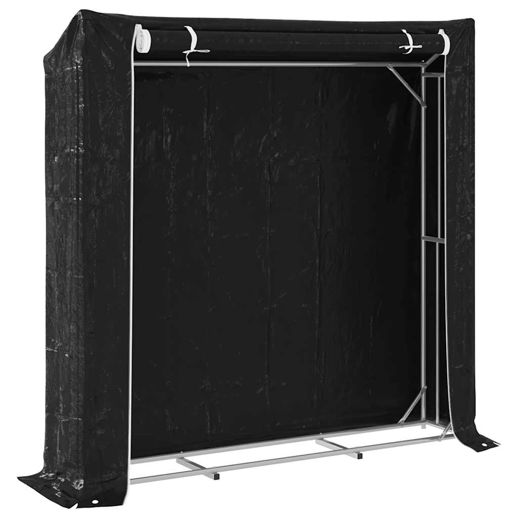 Haardhoutrek Met Regenhoes Gegalvaniseerd Staal 200 x 40 x 200 cm