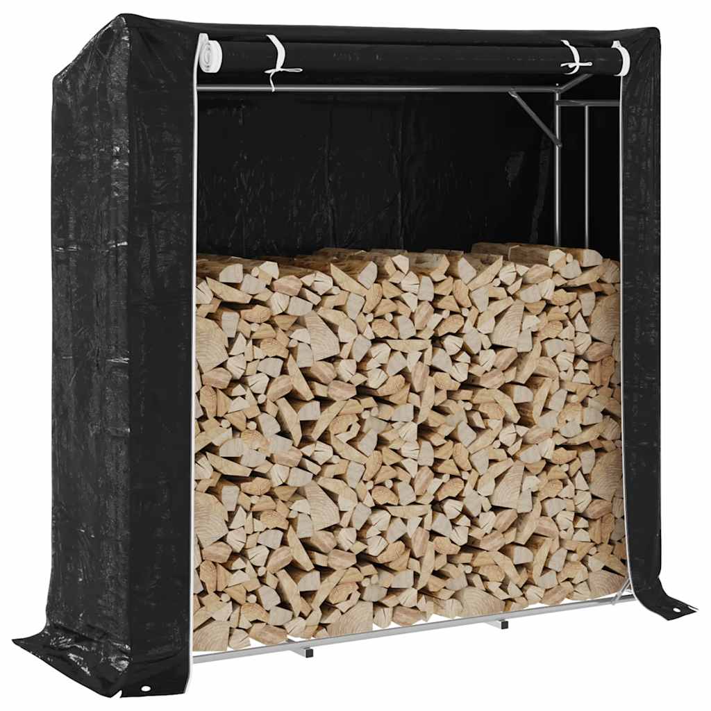Haardhoutrek Met Regenhoes Gegalvaniseerd Staal 200 x 60 x 200 cm