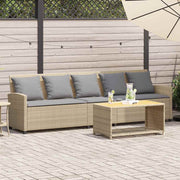 Tuinbank 5-zits poly rattan beige 280x68,5x87,5 cm