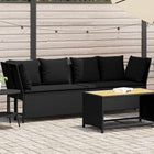 Garden bench with cushions poly rattan black