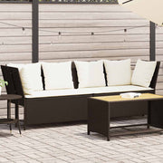 Tuinbank poly rattan bruin 233x68,5x87,5 cm