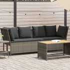 Garden bench with cushions poly rattan grey