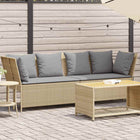 Garden bench with cushions poly rattan beige