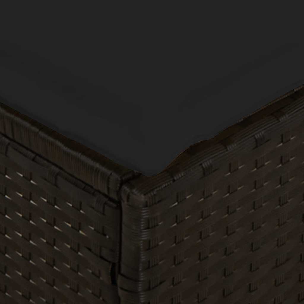 4-delige Tuinset met kussens poly rattan zwart