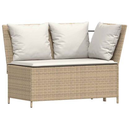 4-delige Tuinset met kussens poly rattan beige