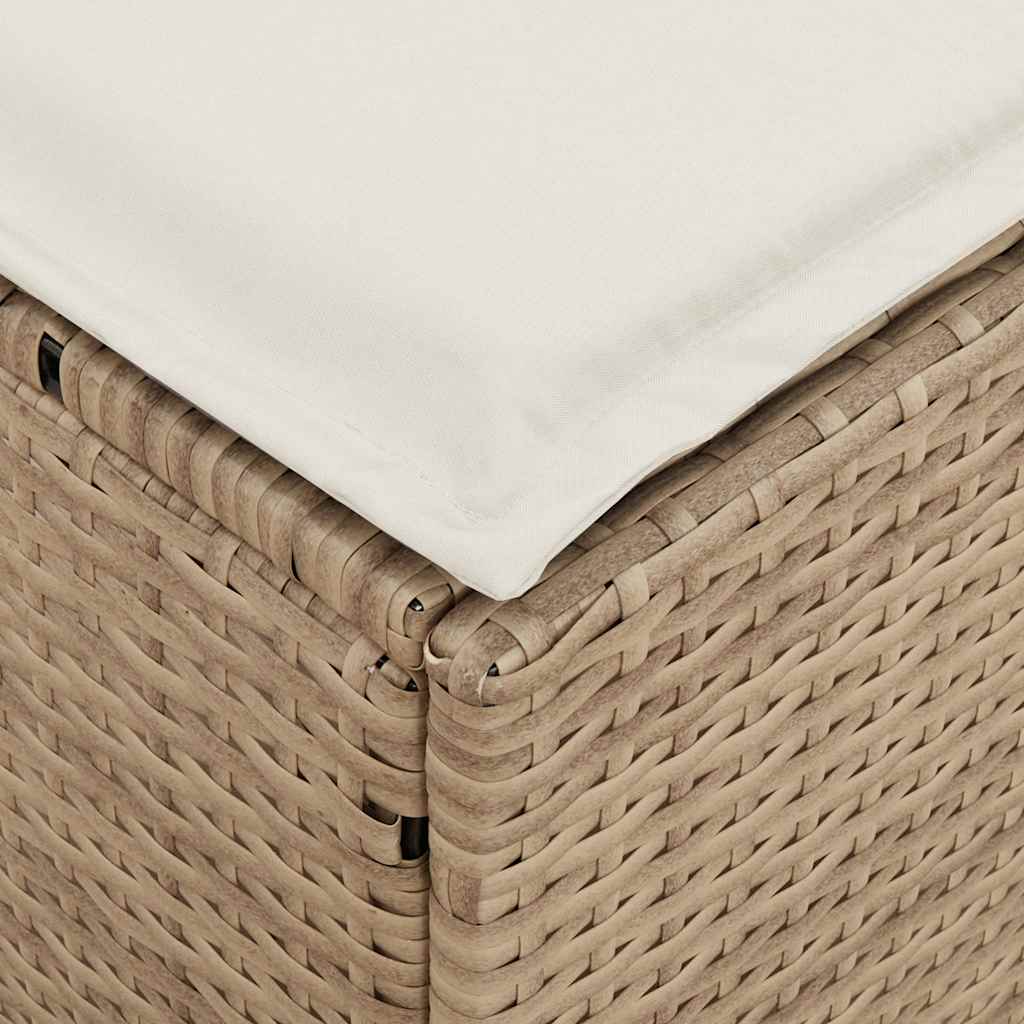 4-delige Tuinset met kussens poly rattan beige