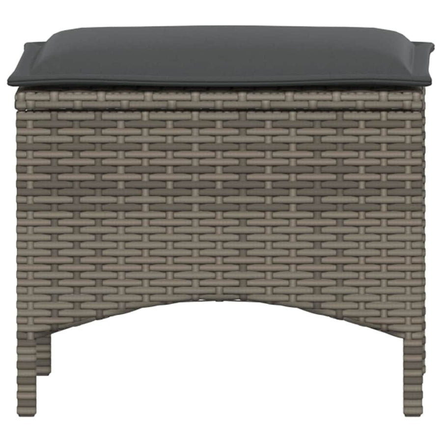 3-delige Tuinset met kussens poly rattan grijs