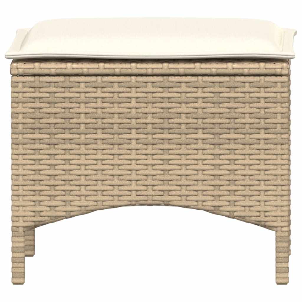 3-delige Tuinset met kussens poly rattan beige