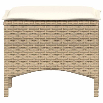 3-delige Tuinset met kussens poly rattan beige