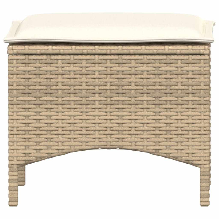3-delige Tuinset met kussens poly rattan beige