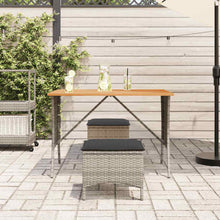 Tuintafel met acaciahouten blad 105x75x72 cm poly rattan grijs