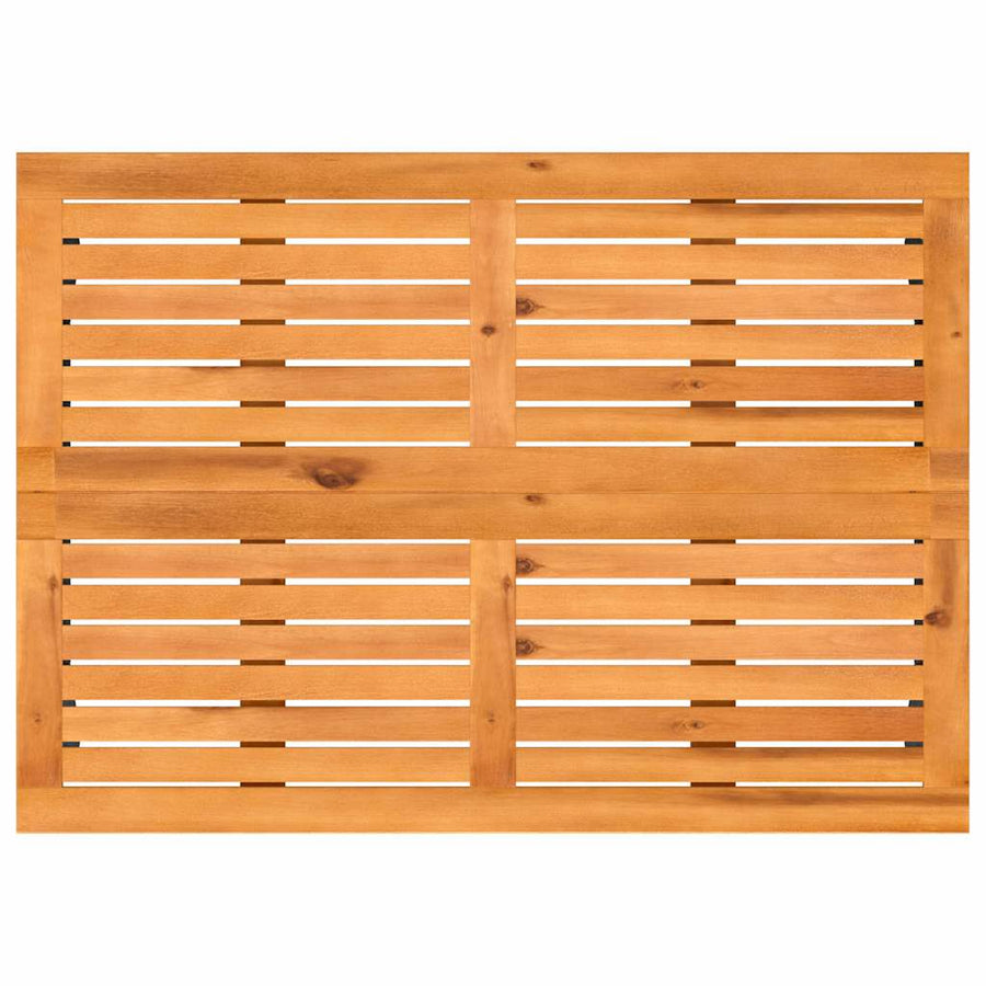 Tuintafel met acaciahouten blad 105x75x72 cm poly rattan grijs