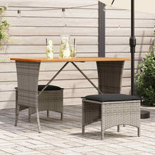 Tuintafel met acaciahouten blad 105x75x72 cm poly rattan grijs