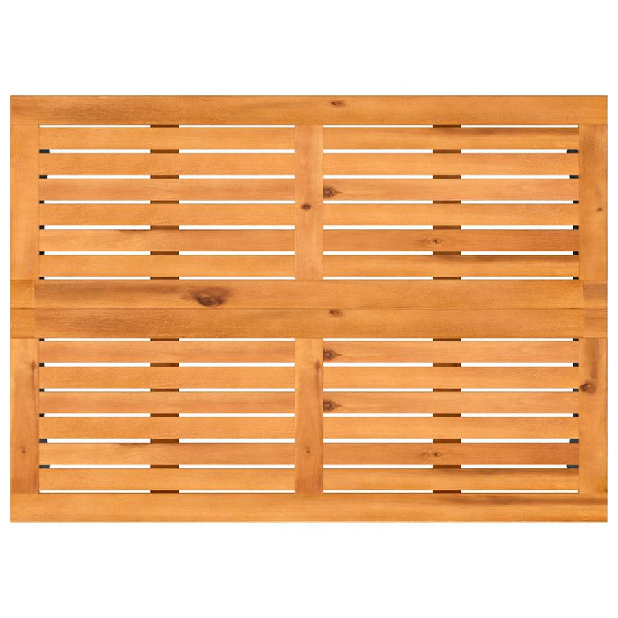 Tuintafel met acaciahouten blad 105x75x72 cm poly rattan beige