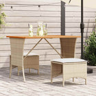 Tuintafel 105x75x72 cm acaciahout poly rattan beige