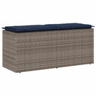 Tuinbank 110x40x44 cm poly rattan grijs met kussen