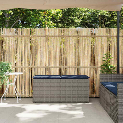 Tuinbank met kussen 110x40x44 cm poly rattan grijs