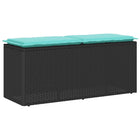 Tuinbank 110x40x44 cm poly rattan zwart met kussen