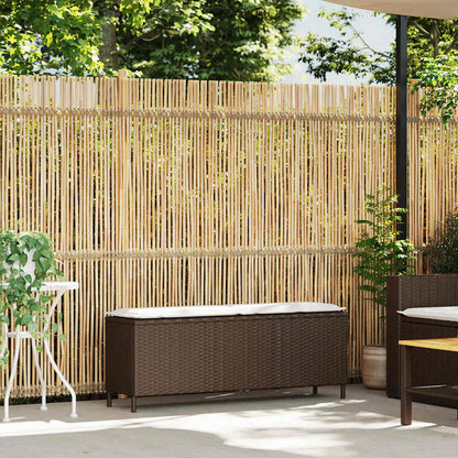 Tuinbank met kussen 110x30x40,5 cm poly rattan bruin