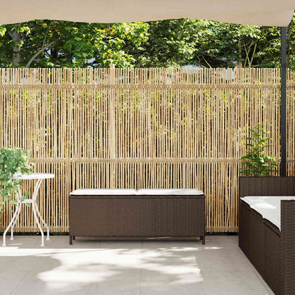 Tuinbank met kussen 110x30x40,5 cm poly rattan bruin