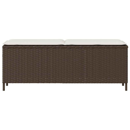 Tuinbank met kussen 110x30x40,5 cm poly rattan bruin