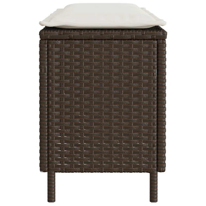 Tuinbank met kussen 110x30x40,5 cm poly rattan bruin