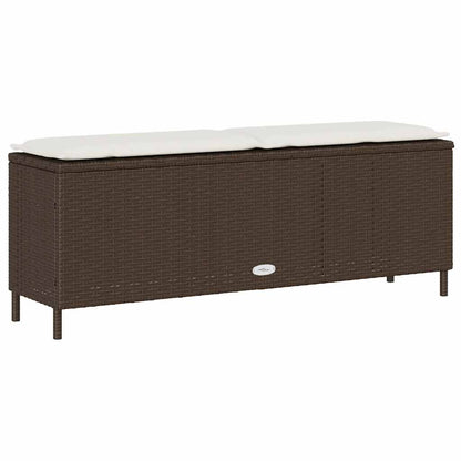 Tuinbank met kussen 110x30x40,5 cm poly rattan bruin