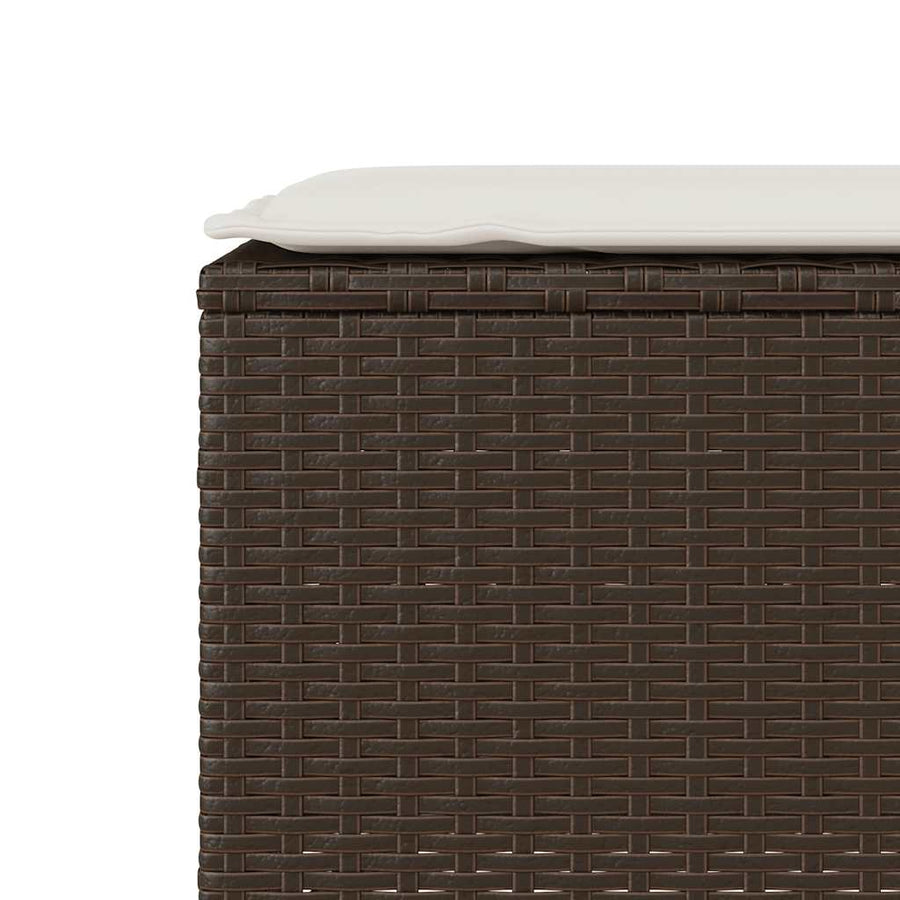 Tuinbank met kussen 110x30x40,5 cm poly rattan bruin