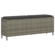 Tuinbank poly rattan 110x30x40,5 cm grijs