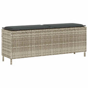 Tuinbank poly rattan lichtgrijs 110x30x40.5 cm