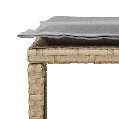 5-Delige Tuinbankstel Met Kussens Stapelbaar Poly Rattan Beige Lichtgrijs