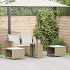 Tuinbankstel poly rattan 5-delig beige met kussens stapelbaar