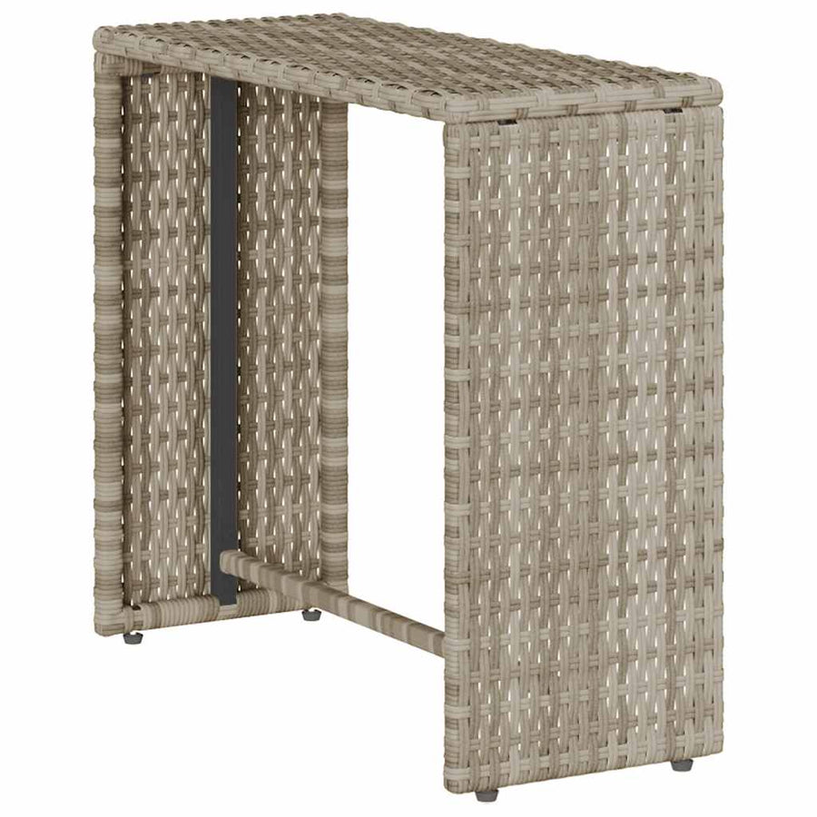 5-Delige Tuinbankstel Kussens Stapelbaar Poly Rattan Lichtgrijs Donkergrijs