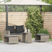 Loungeset poly rattan lichtgrijs 5-delig stapelbaar