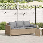 Tuinbank 3-zits poly rattan beige 170x67x65 cm