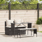 Tuinset 3-delig poly rattan zwart met kussens