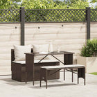 3-Piece Outdoor Bistro Set with Cushions Poly Rattan Brown