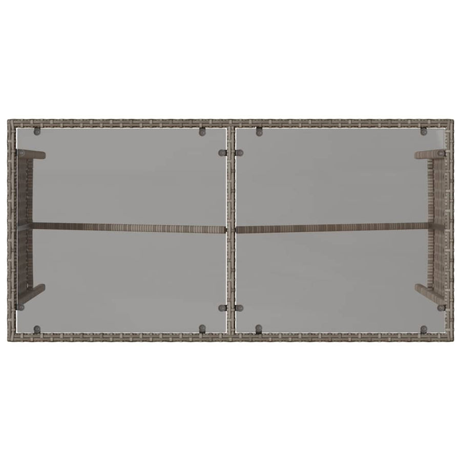 3-Delige Tuinset Met Kussens Poly Rattan Grijs tempered glass