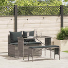 Tuinset 3-delig poly rattan grijs met kussens
