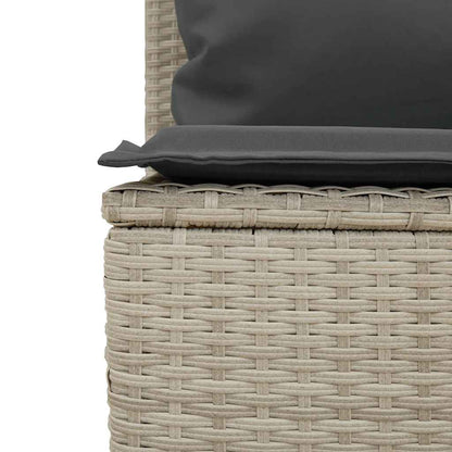 3-Delige Tuinset Met Kussens Poly Rattan Lichtgrijs tempered glass