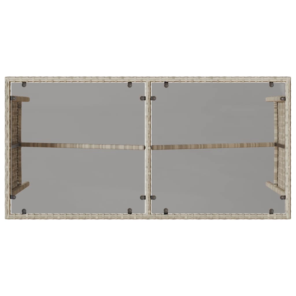 3-Delige Tuinset Met Kussens Poly Rattan Lichtgrijs tempered glass