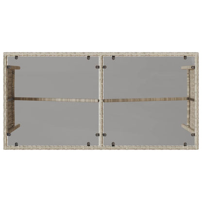 3-Delige Tuinset Met Kussens Poly Rattan Lichtgrijs tempered glass