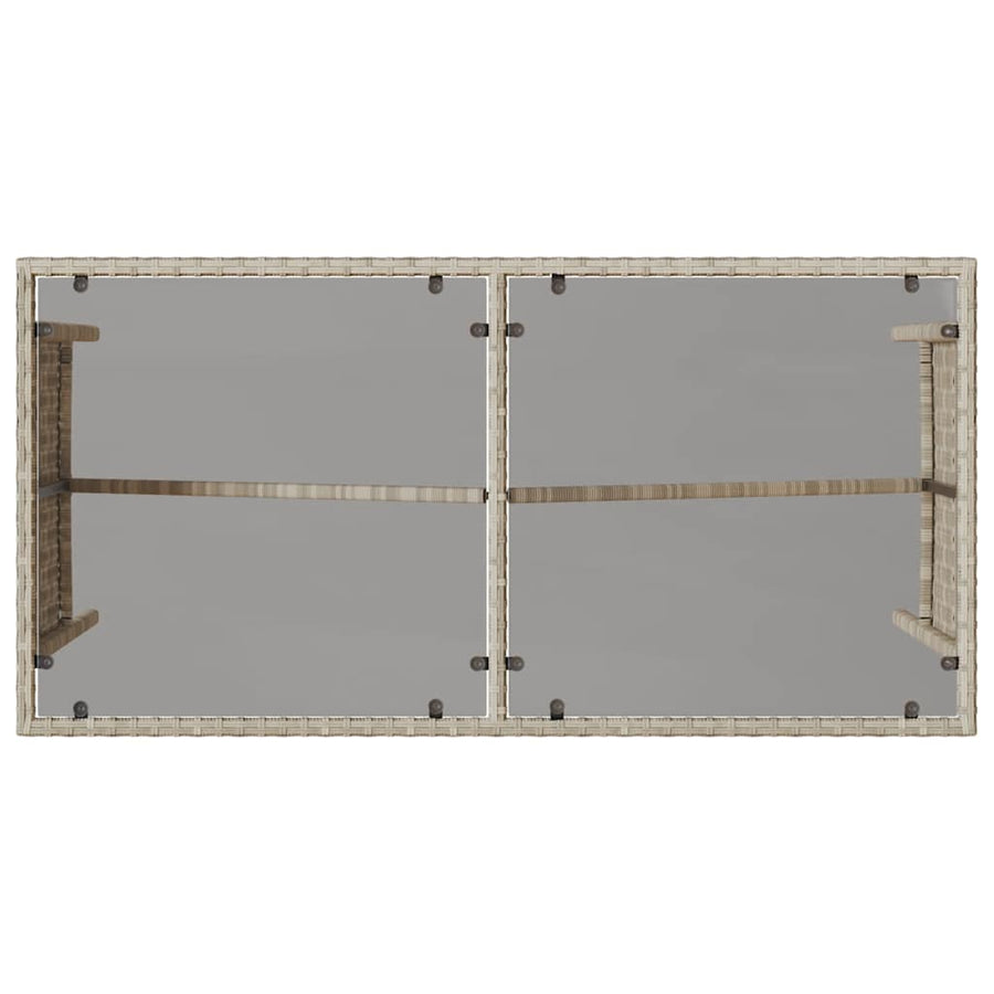 3-Delige Tuinset Met Kussens Poly Rattan Lichtgrijs tempered glass