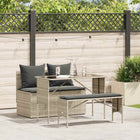 Tuinset 3-delig poly rattan lichtgrijs