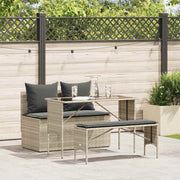 Tuinset 3-delig poly rattan lichtgrijs