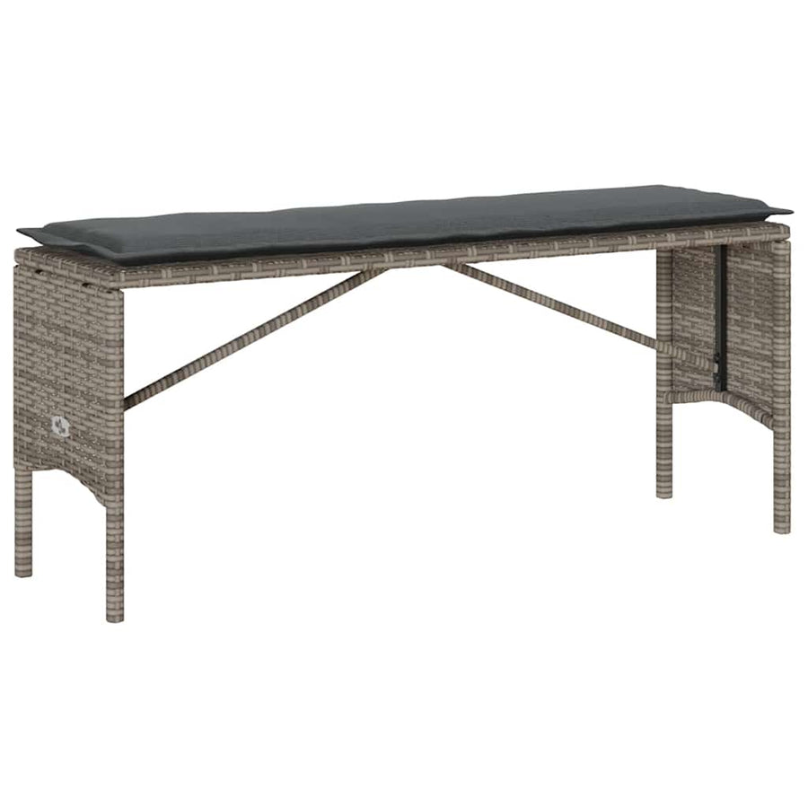 3-delige tuinset met kussens, grijs polyrotan
