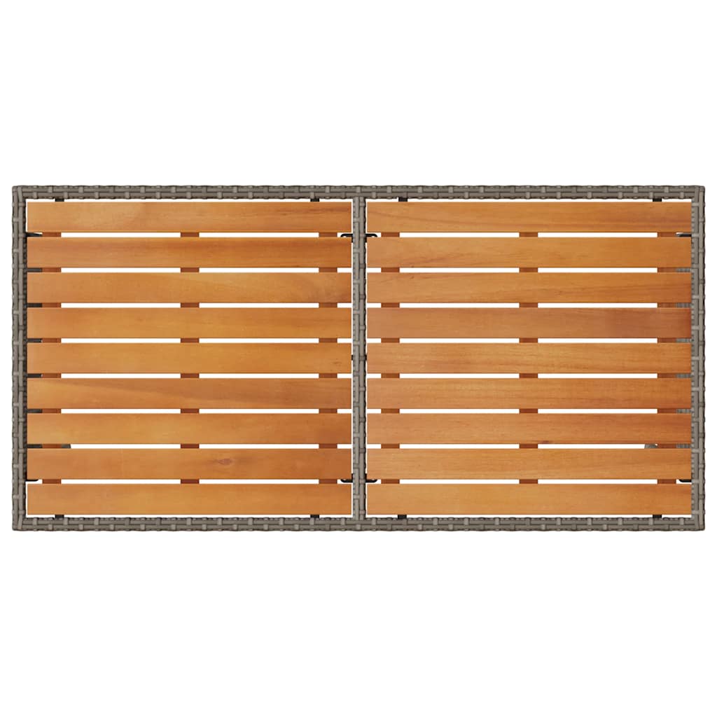 3-delige tuinset met kussens, grijs polyrotan