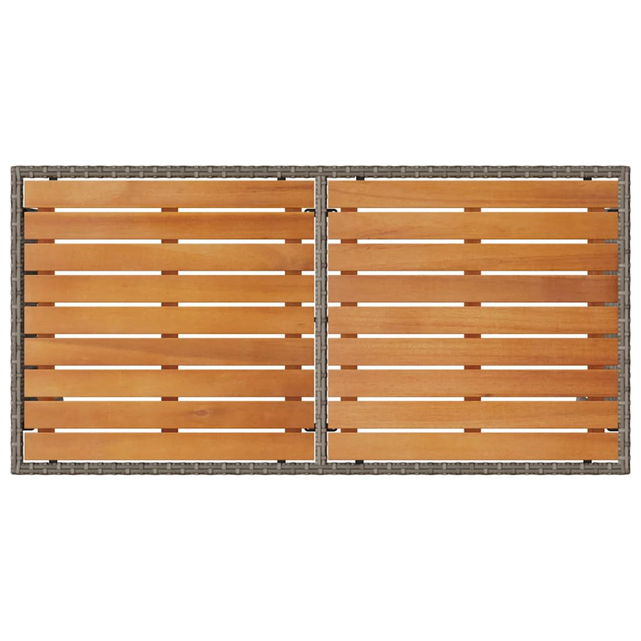 3-delige tuinset met kussens, grijs polyrotan