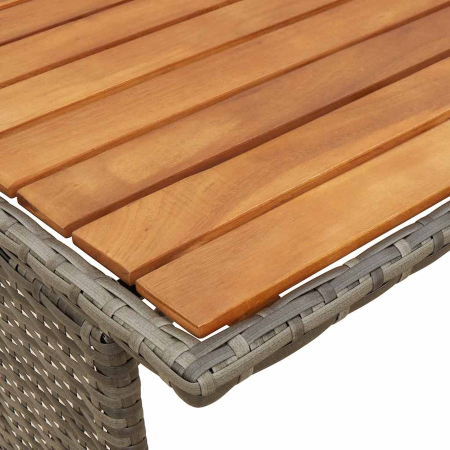 3-delige tuinset met kussens, grijs polyrotan